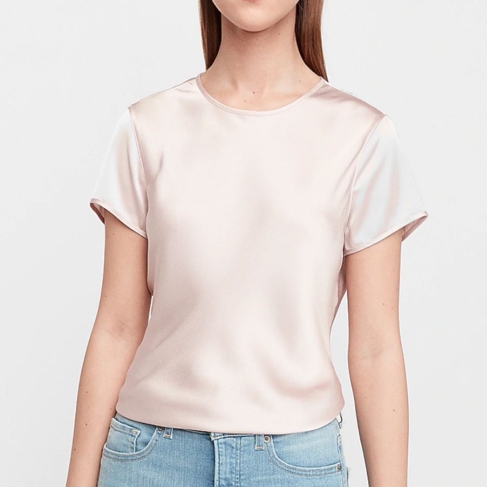 Express satin crew neck top